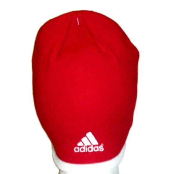 Nebraska Huskers University Adidas Mens Adult Beanie Winter Hat Cap Red New Ncaa - Picture 2 of 2